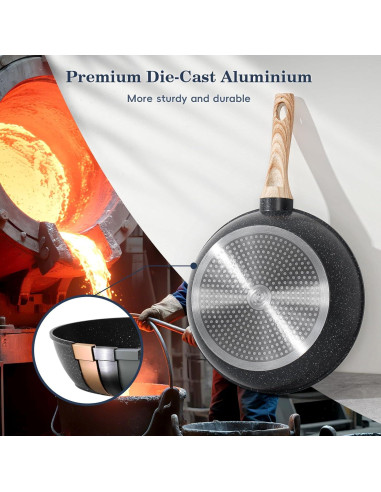 Juego de 12 Piezas de Ollas y Sartenes Antiadherentes SODAY