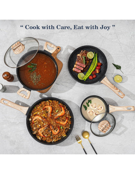 Juego de 12 Piezas de Ollas y Sartenes Antiadherentes SODAY