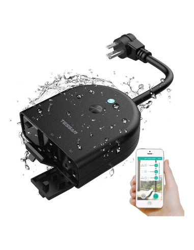 Enchufe Inteligente TESSAN IP44 3 Tomas Control WiFi