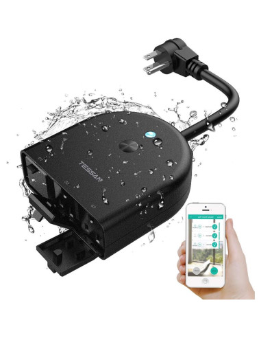 Enchufe Inteligente TESSAN IP44 3 Tomas Control WiFi