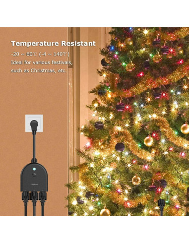 Enchufe Inteligente TESSAN IP44 3 Tomas Control WiFi