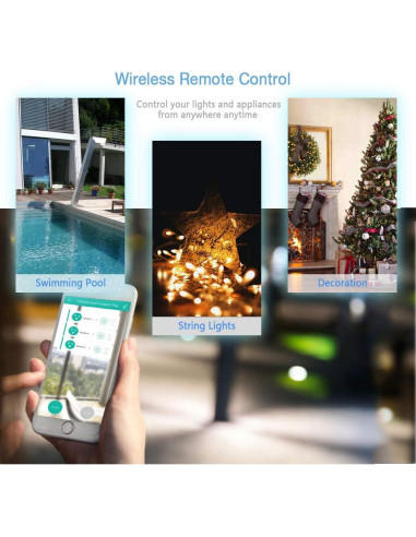 Enchufe Inteligente TESSAN IP44 3 Tomas Control WiFi