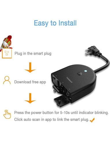 Enchufe Inteligente TESSAN IP44 3 Tomas Control WiFi