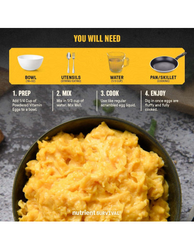 Mezcla de Huevos en Polvo Nutrient Survival 70 Huevos 33 Nutrientes