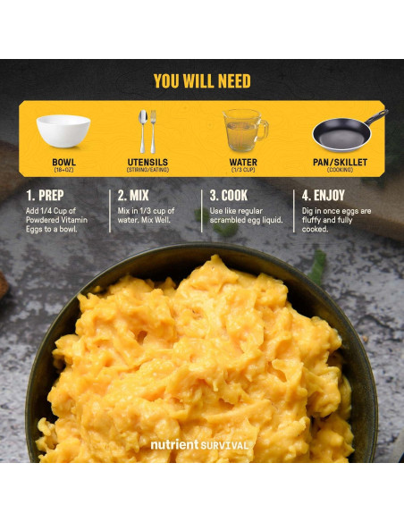 Mezcla de Huevos en Polvo Nutrient Survival 70 Huevos 33 Nutrientes