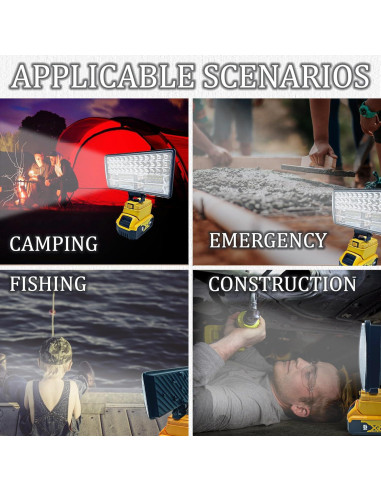 Luz de trabajo LED Dewalt 20V 90W 5400LM USB portátil