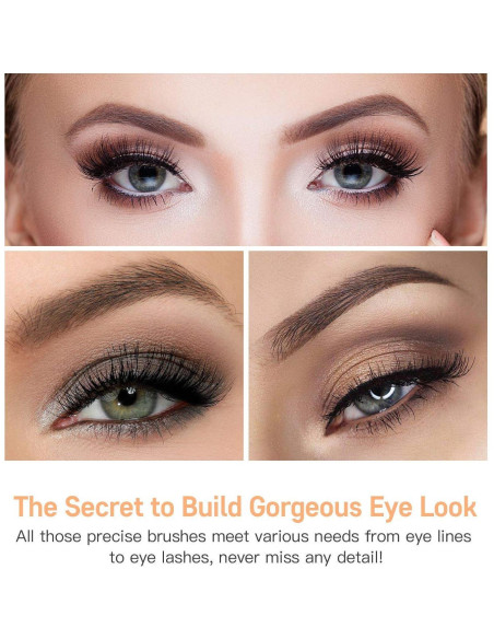 Juego de Brochas de Maquillaje MSQ 12pcs Oro Rosa Cerdas Suaves