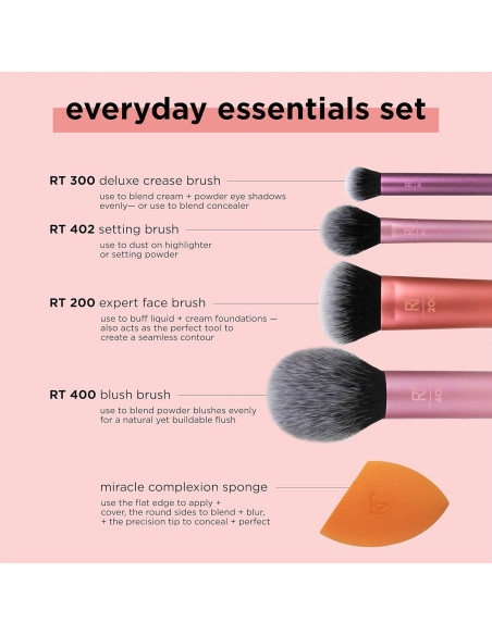 Conjunto de Brochas de Maquillaje Real Techniques 5 Piezas