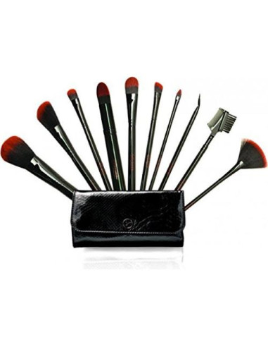 Juego de Pinceles de Maquillaje Bellaterra 10 Piezas Sintéticas