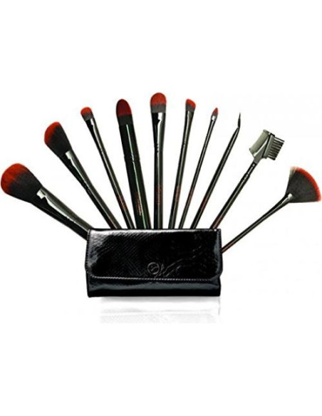 Juego de Pinceles de Maquillaje Bellaterra 10 Piezas Sintéticas