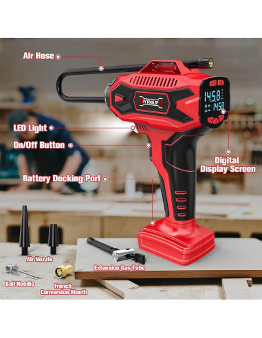 Compresor de Aire Inalámbrico DIYtoolifz 18V 160 PSI