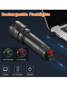 Paquete de 3 Linternas LED Recargables Rufykiri 10h 13cm 2