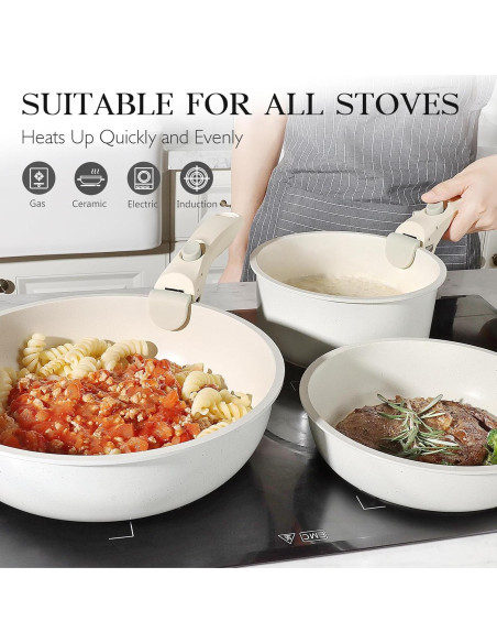 Conjunto de Ollas y Sartenes GiPP 5 Piezas Antiadherente