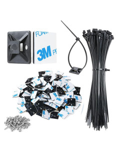 Soporte Adhesivo XHF Negro 100 Piezas Bridas 20cm