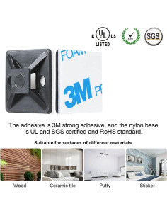 Soporte Adhesivo XHF Negro 100 Piezas Bridas 20cm 2