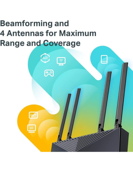 Router TP-Link Archer AX10 WiFi 6 Doble Banda 4 Puertos Gigabit