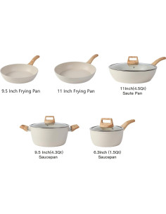 Juego de Ollas y Sartenes Anymark 16 Piezas Antiadherente 2