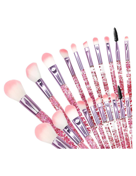 Juego de Brochas de Maquillaje Bling Crystal 10 Piezas