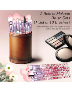 Juego de Brochas de Maquillaje Bling Crystal 10 Piezas 2