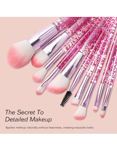 Juego de Brochas de Maquillaje Bling Crystal 10 Piezas