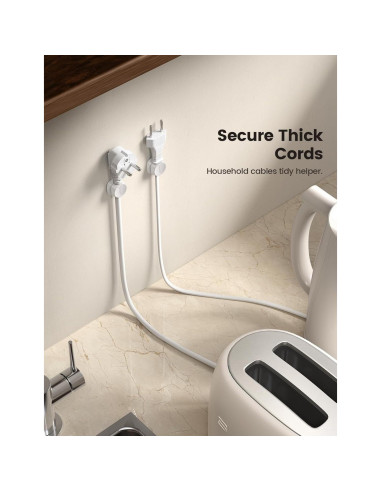 Organizador de Cables Lamicall 8 Pack Clips Adhesivos Blanco