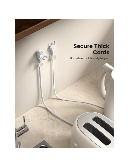 Organizador de Cables Lamicall 8 Pack Clips Adhesivos Blanco