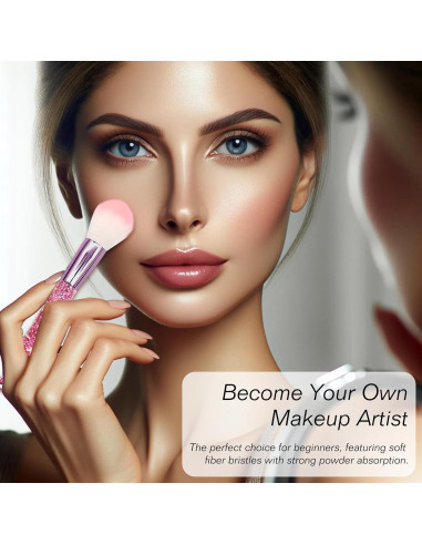 Juego de Brochas de Maquillaje Bling Crystal 10 Piezas