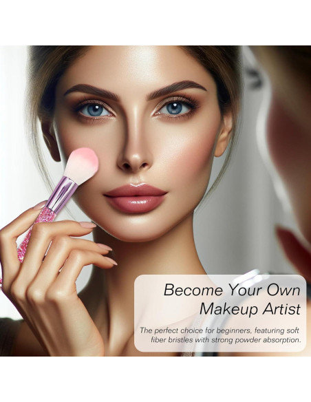 Juego de Brochas de Maquillaje Bling Crystal 10 Piezas