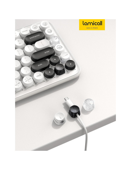 Organizador de Cables Lamicall 8 Pack Clips Adhesivos Blanco
