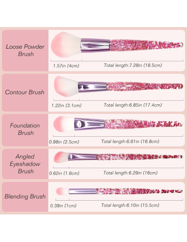 Juego de Brochas de Maquillaje Bling Crystal 10 Piezas