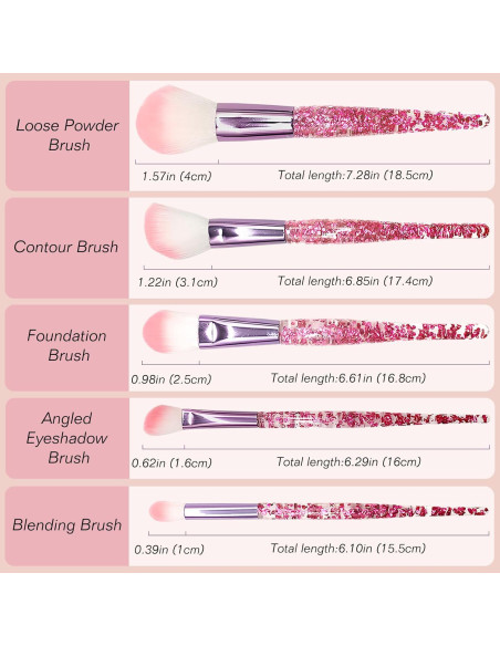 Juego de Brochas de Maquillaje Bling Crystal 10 Piezas