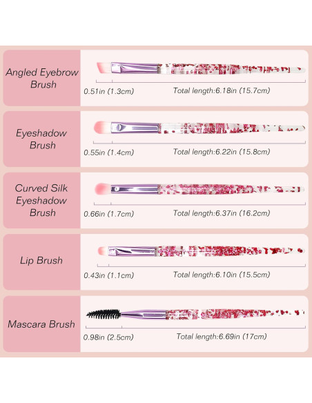 Juego de Brochas de Maquillaje Bling Crystal 10 Piezas