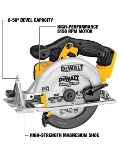 Sierra Circular DEWALT 20V DCS391B 6.5" 0-50 Inclinación 2
