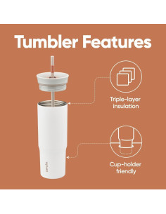 Vaso de viaje Owala 710 ml acero inoxidable con popote 2