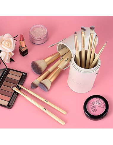 Juego de Brochas de Maquillaje Matto 10 Piezas con Soporte