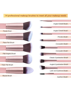 Juego de Brochas de Maquillaje 33PCS Loske con Esponjas y Rizador 2