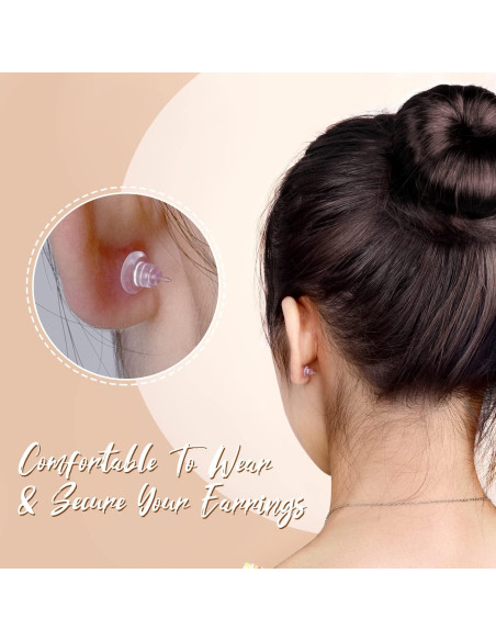 Respaldos de Aretes de Silicona ARRITZ 300PCS Transparentes Respaldos de Aretes de Silicona ARRITZ 300PCS Transparentes