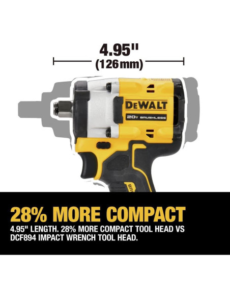Llave de Impacto Inalámbrica DEWALT DCF921B 20V 1/2" 406.3 Nm