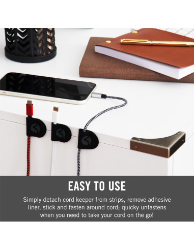 Clips para Cables VELCRO Brand 10pk Negro Autoadhesivos