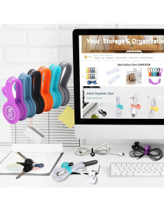 Organizadores Magnéticos de Cables SUNFICON 6 Piezas Multicolor 2