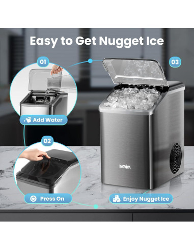 Máquina de Hielo Nugget Inoviva K2.0 18.14 kg/día Autolimpieza