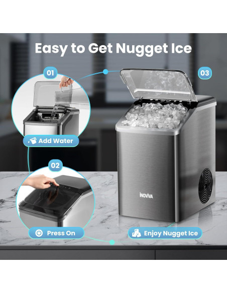 Máquina de Hielo Nugget Inoviva K2.0 18.14 kg/día Autolimpieza