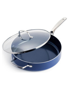 Sartén Jumbo 5QT Blue Diamond Cerámica Antiadherente Azul