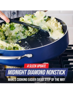 Sartén Jumbo 5QT Blue Diamond Cerámica Antiadherente Azul 2