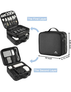 MATEIN Bolsa Organizadora de Cables Doble Capa Negra 25x22cm 2