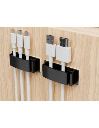 Clip de Cable Conwork 25-Pack Organizador Adhesivo Negro