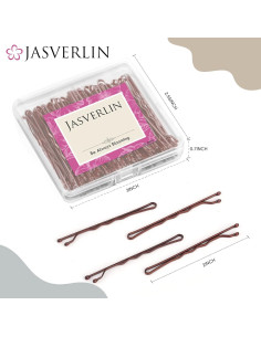 Pinzas para Cabello JASVERLIN Marrón 6 cm - Paquete 100 Piezas 2