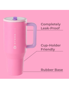 Botella de Agua HydroJug Viajero 1.18L Rosa Aislada 2