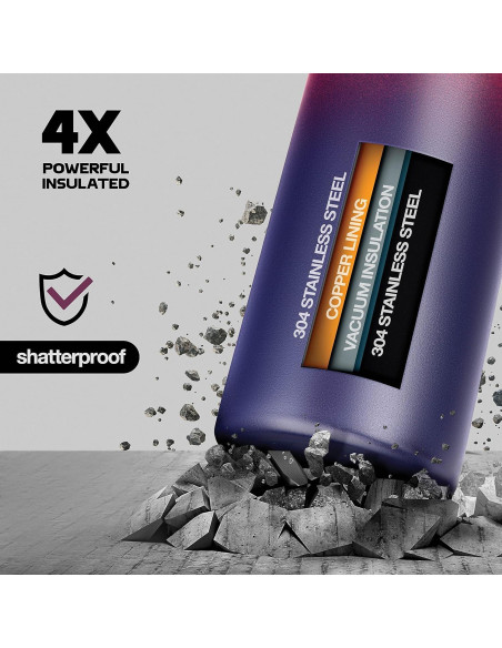 Botella de Agua Aislada Brewberry 600ml Orquídea Púrpura