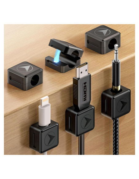 Organizador de Cables Magnético Canisflax Paquete de 6 Clips